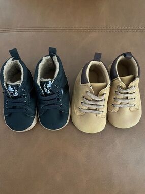 Baby Lace-Up Casual Shoes in Black and Tan
